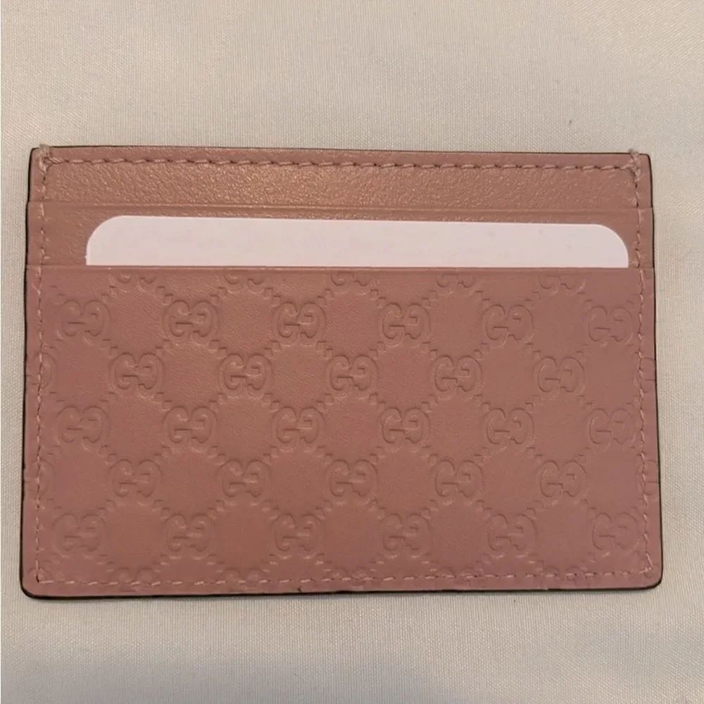 GUCCI Microguccissima Pattern Leather Card Holder NEW - Picture 4 of 9